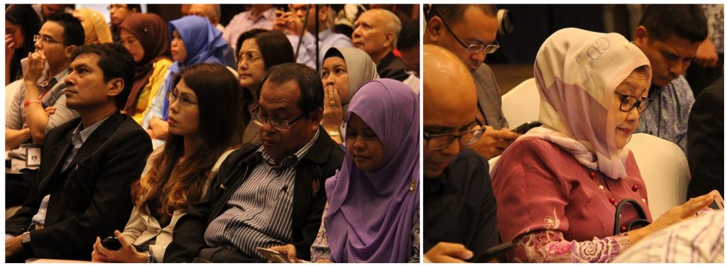 Gambar kiri : En. Nasharudin Tajuddin dan Cik Gan Ai Ling dari TV3 serta En Armin Azahari dari DBP adalah antara editor yang hadir. Gambar kanan : Prof. Dr. Azizah Hamzah dan Dr. Azalanshah dari Universiti Malaya sedang asyik mengambil nota.