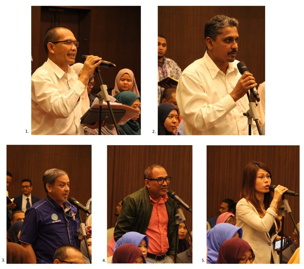 Sesi Soal-Jawab : Antara editor dan ahli akademik yang bertanyakan soalan – 1. En. Abdul Razak Chik (Astro AWANI); 2. En. Shanmugam Murugasu (TheSTAR); 3. Dr. Nik Roskiman Abd Samad (IKIM); 4. En Ismail Hashim (UNISEL) dan 5. Cik Gan Ai Ling (TV3).